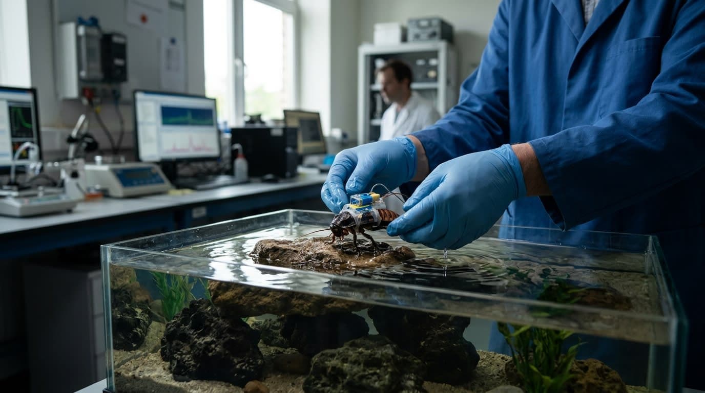 Scientists Engineer Remote-Controlled Cockroaches for Extended Underwater Missions