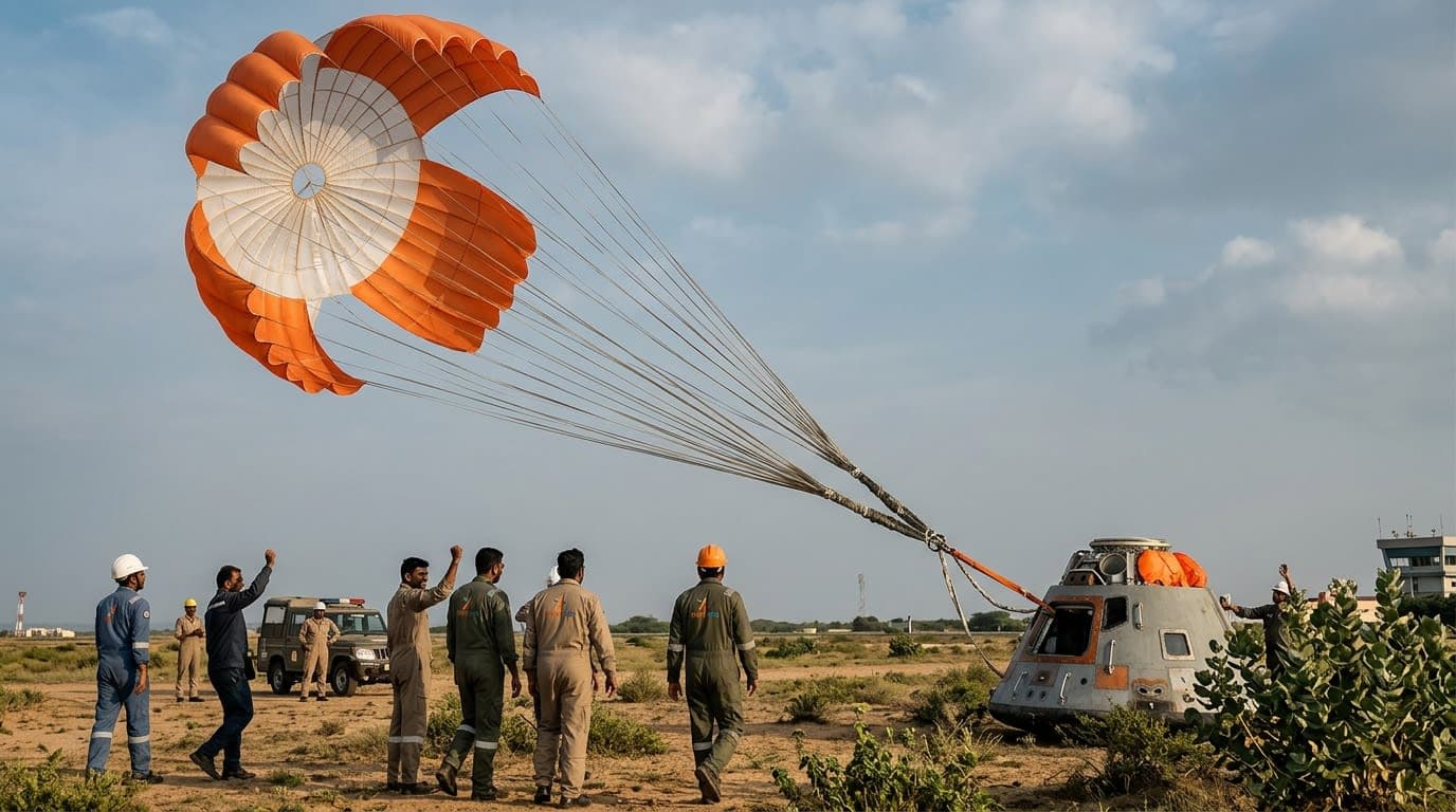 ISRO Successfully Completes Integrated Parachute Tests for Gaganyaan Mission