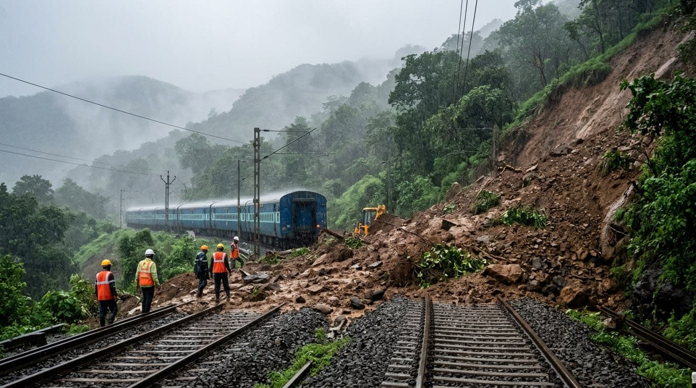 Mumbai-Pune Train Services Halted Following Landslides Amidst Heavy Monsoon Rains