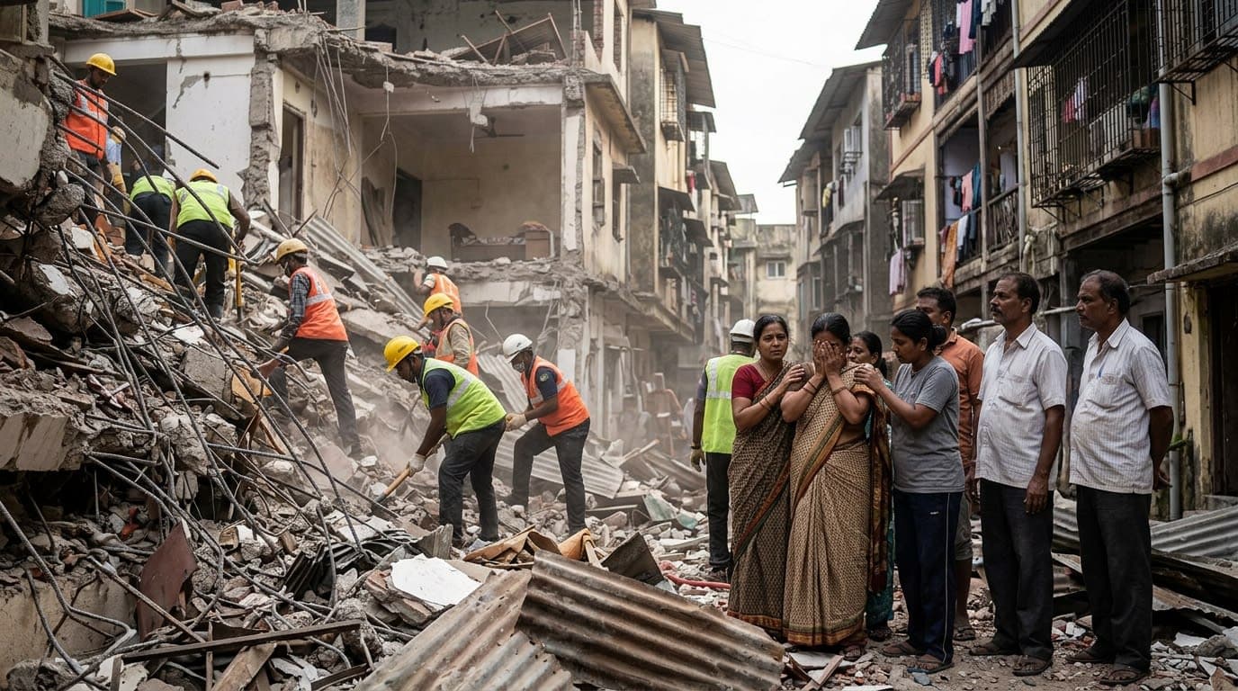 Mumbai Chawl Collapse Claims Six Lives, Five Children Among Deceased